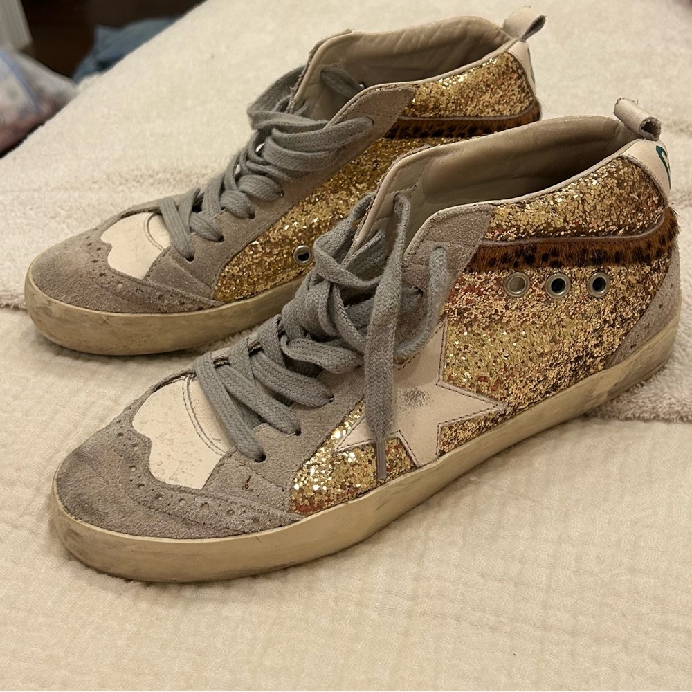 Rare Golden Goose Gold Glitter Sneakers